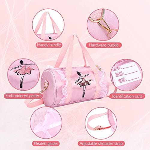 Ballet Princess Dance Bag for Girls with Lace - Crossbody Handbag