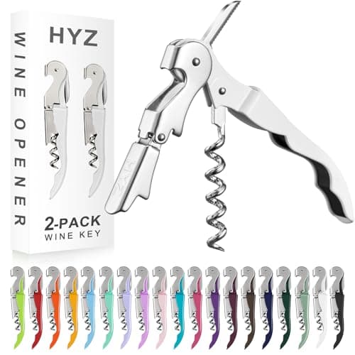 HYZ 2-Pack Pink Wine Opener with Foil Cutter — White