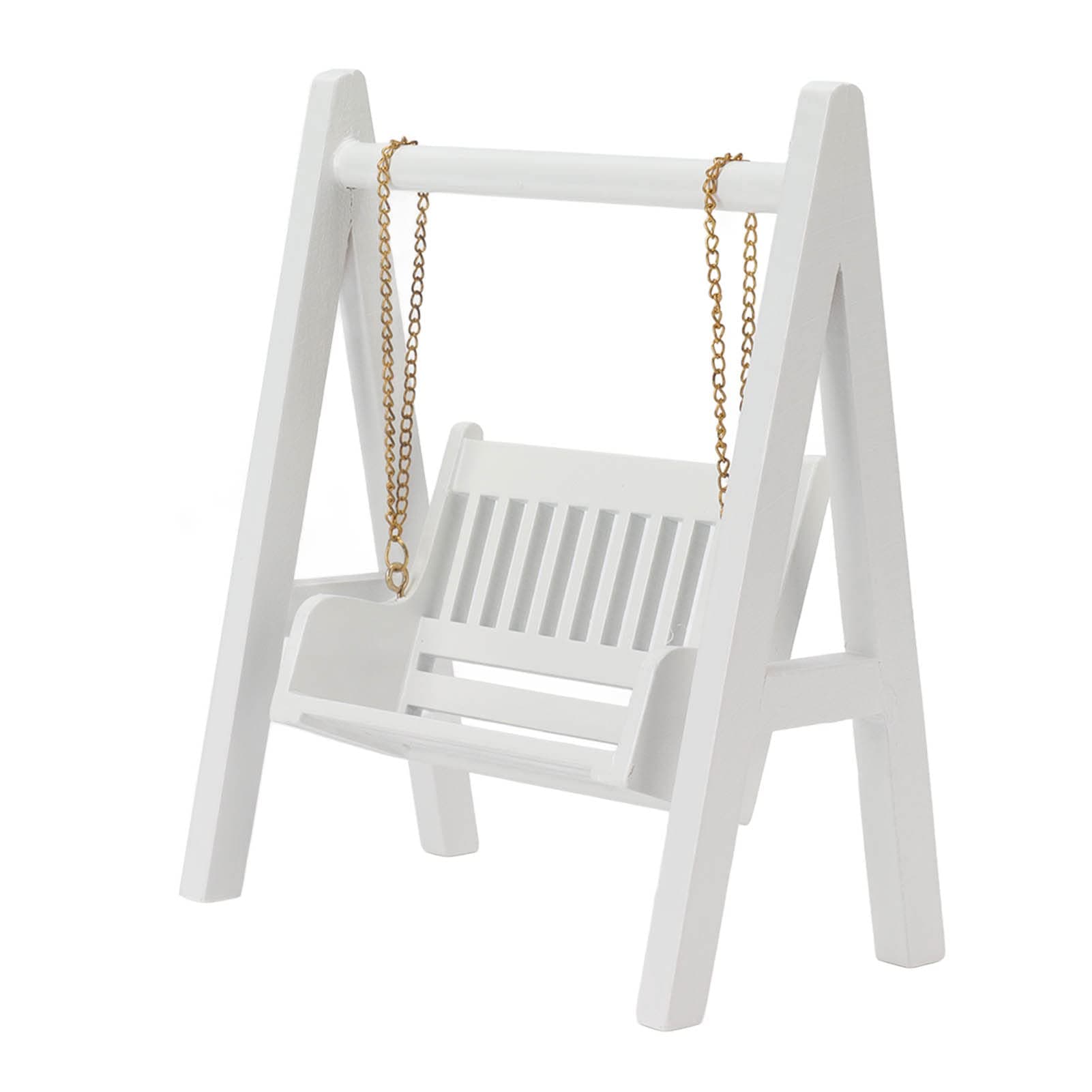 Exquisite Birch Wood Porch Swing for 1:12 Dollhouse Garden