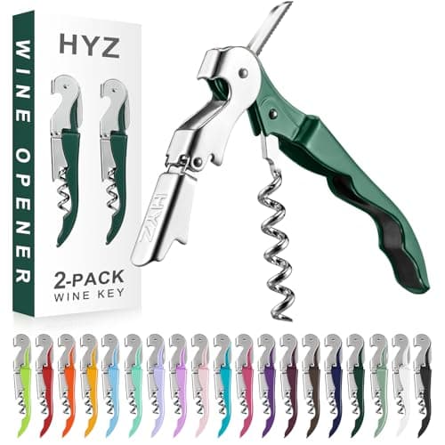 HYZ 2-Pack Pink Wine Opener with Foil Cutter — Dark Green