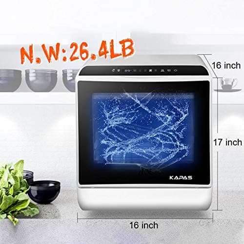 Portable Countertop Dishwasher with 5 Programs and Air Dry