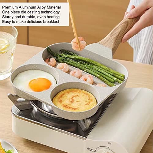 Zerodis Mini Nonstick Frying Pan, 3 Cups, Aluminum Alloy, Electric Stovetop Compatible