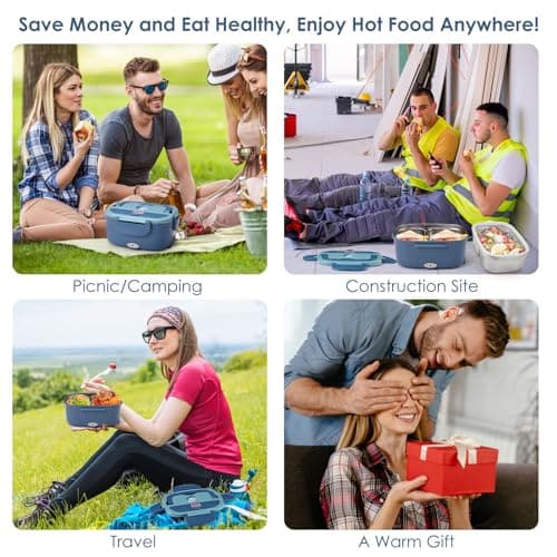 Dual 1.5L 80W Portable Electric Lunch Box for Adults & Truck Workers