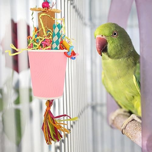 Zerodis Conure Bird Toys for Chewing, Hanging Food & Depression Relief
