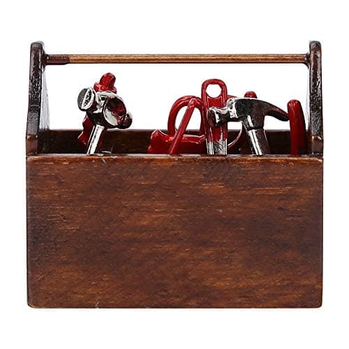 1:12 Miniature Wooden Toolbox: Dollhouse Model Accessory
