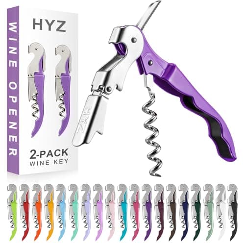 HYZ 2-Pack Pink Wine Opener with Foil Cutter — Dark Purple