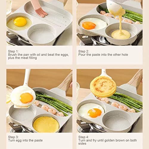 Zerodis Mini Nonstick Frying Pan, 3 Cups, Aluminum Alloy, Electric Stovetop Compatible
