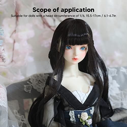 High Temperature Synthetic Black Curly Wig for Dolls (6.1-6.7in)