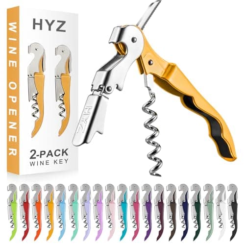 HYZ 2-Pack Pink Wine Opener with Foil Cutter — Yellow
