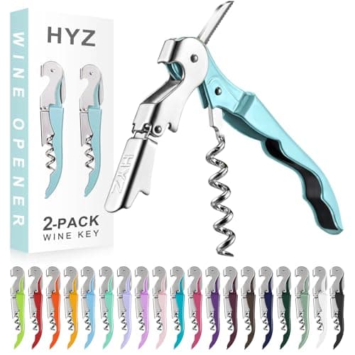 HYZ 2-Pack Pink Wine Opener with Foil Cutter — Aqua Blue