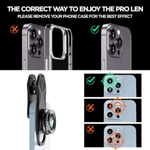 210° Fish Eye Lens for iPhone, Samsung, Pixel, BlackBerry, iPad, Notebook