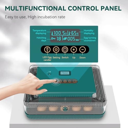 Ovatt Digital Egg Incubator with Auto Turning, Temp & Humidity Control for Hatching Chicken, Duck, Quail, Goose Eggs