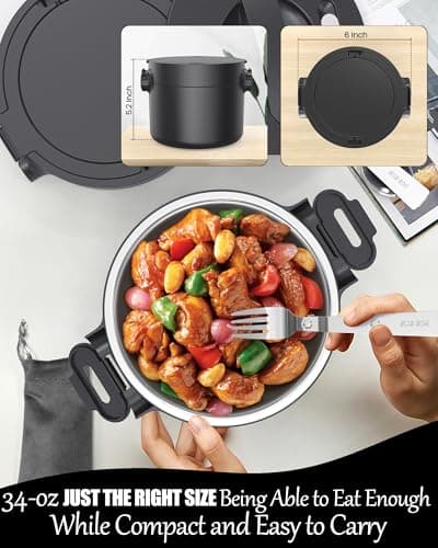 Buddew 100W Portable Food Warmer, 34-Ounce, Black