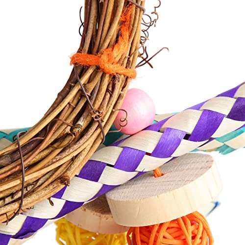 Zerodis Rattan Bamboo Bird Chew Toy for Parrots and Finches