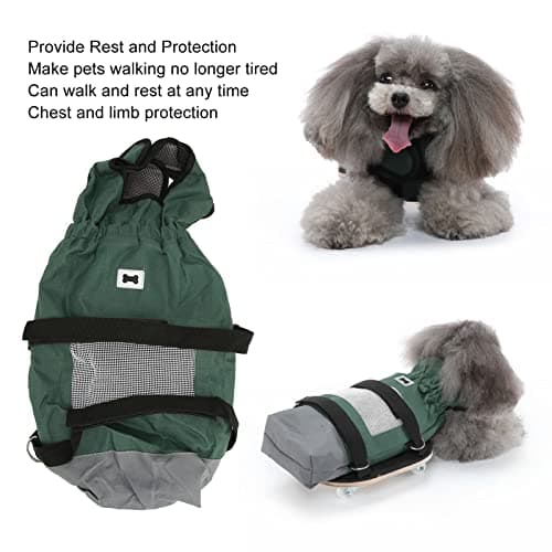 Breathable Safe Disability Drag Bag for Paralyzed Dogs Rear Legs (M, 4-6kg)