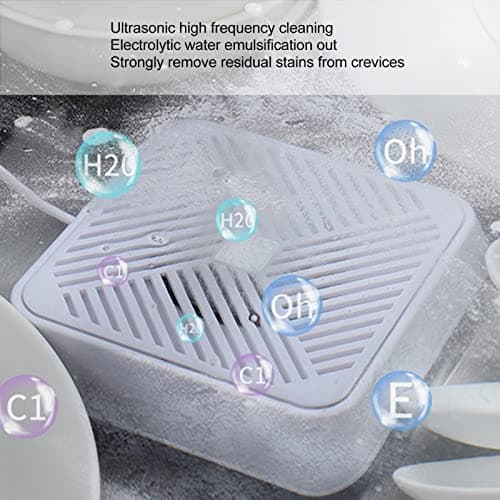 Mini Portable Ultrasonic Washing Machine for Kitchen Dishwasher (White)