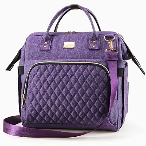 Weitars Insulated Lunch Bag for Women Wide-Open Pockets Adjustable Strap — Purple