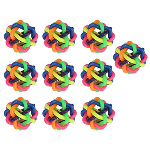 Zerodis Pet Wobbly Colorful Rubber Ball with Bell