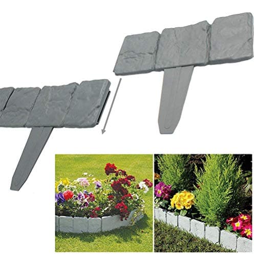 Plastic Garden Border Fence 9.6x9 Inch Flexible Edging Decor (26/24/14)