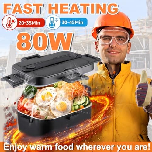 Nifogo Dual 1.8L Portable Heated Lunch Box 80W for Adults