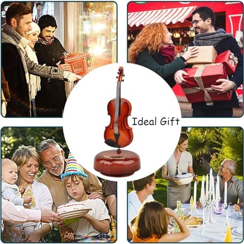 Classical Music Box Mini Violin Home Craft Gift