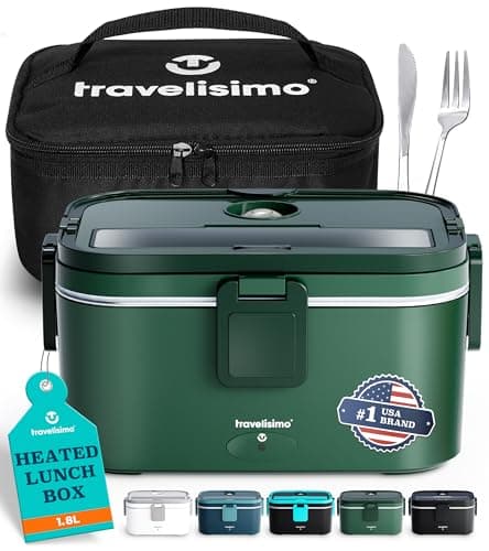 XL Heated Lunch Box 1.8L for Men, 80W Portable Work Warmer