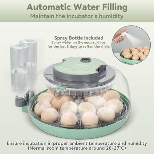 InIcubator 18 Egg Incubator with Auto Turning & Humidity Control - 360° Clear View for Hatching