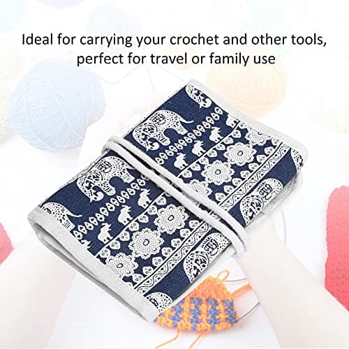Zerodis Crochet Hooks and Knitting Needles Case with Zipper Organizer
