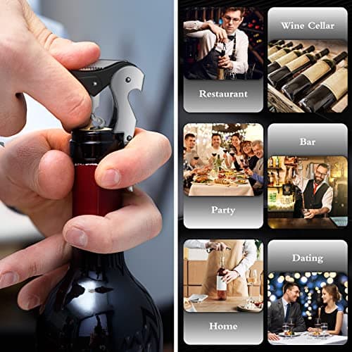 Black 100 Pack Heavy Duty Waiter's Corkscrew with Foil Cutter Wine Opener