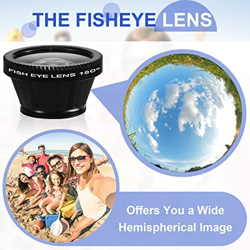 3-in-1 Universal Camera Lens Kit for Smartphones: Fisheye, Macro, and Wide Angle Attachments for Video and Vlogs (2 Pack)