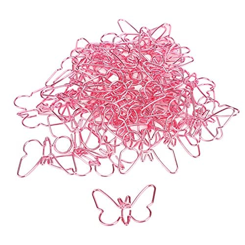 50Pcs Multicolor Cartoon Butterflies Paperclips for School Office