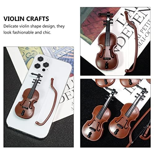 Miniature Violin Set: 20 Tiny Violins for Dollhouse, Fairy Garden, and Holiday Decor