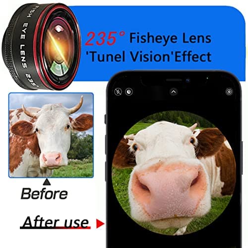 HD Fisheye Lens Kit for iPhone and Android Smartphones - 235° Clip-On Camera Lens
