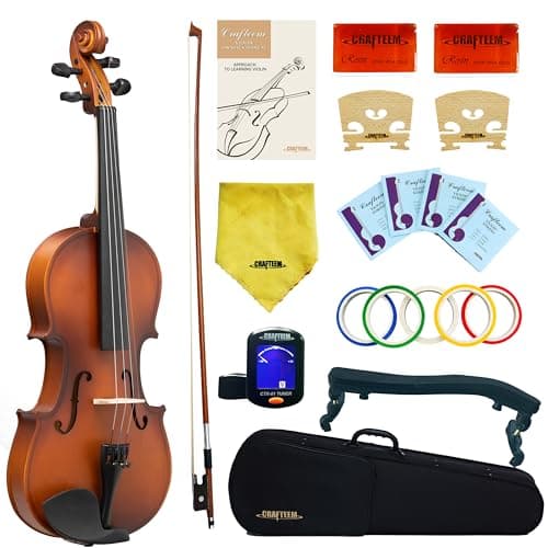 Spruce and Maple Solid Wood Violin Outfit for Beginners - Craft Your Perfect Sound — Matte Antique
