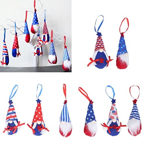 Independence Day Dwarf Doll Patriotic Plush for Holiday Decor (8pcs)