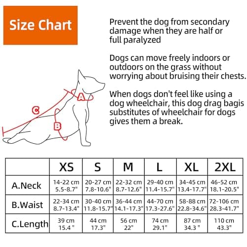 Dog Drag Bag for Disabled Paralyzed Rear Legs - XL