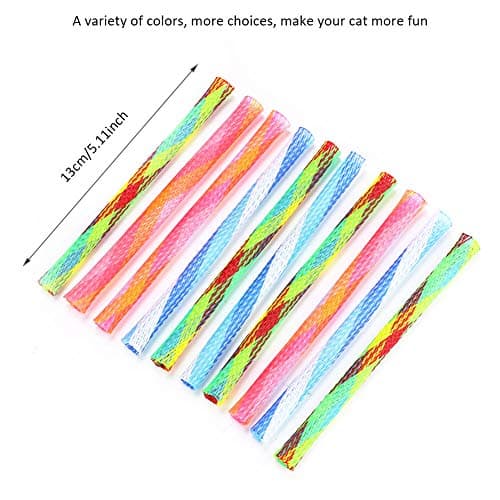Zerodis 10Pcs Interactive Colorful Spring Cat Toys