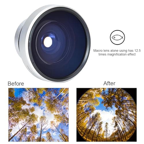 Acouto 37mm Super Fisheye Lens 0.25X for Cameras Silver