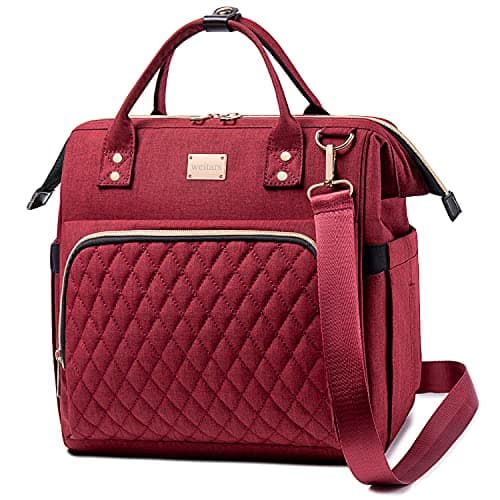 Weitars Insulated Lunch Bag for Women Wide-Open Pockets Adjustable Strap — Red
