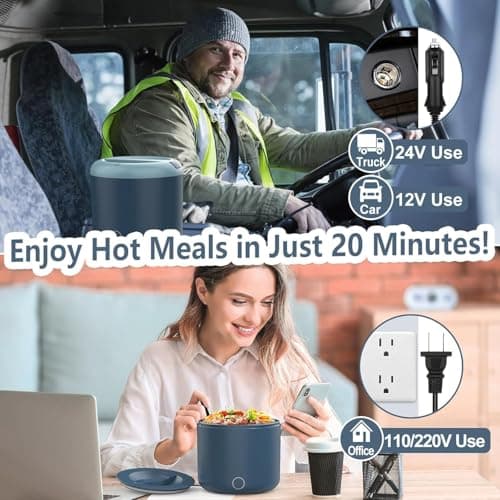 100W Portable Electric Lunch Box Heater for Adults, Car & Truck Work