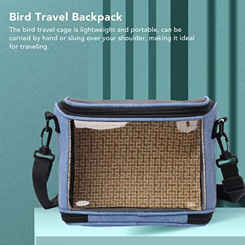 Zerodis Transparent Bird Carrier Bag for Small Birds Green Cheek Cockatiels (Blue)