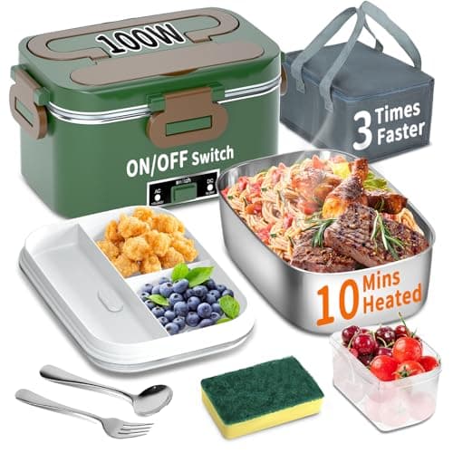1.8L 100W Fast Self-Heating Lunch Box for Adults Blue — GreenBrown