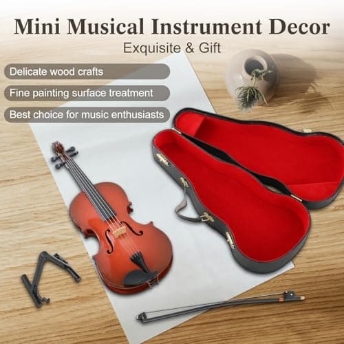 Miniature Violin Model for Home Office Decor