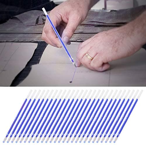 Zerodis 100pcs Blue Heat Erasable Fabric Marking Pens for Quilting and Dressmaking