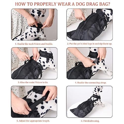 Disabled Pets Drag Bag for Back Legs | Black (X-Small)