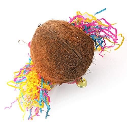 Zerodis Coconut Shell Chewing Climbing Toy for Pet Birds Easy to Install Stress Relief