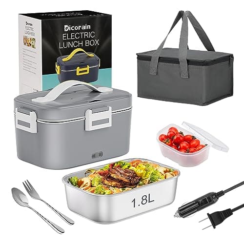 Portable Electric Lunch Box with Temperature Control for Adults — Gray