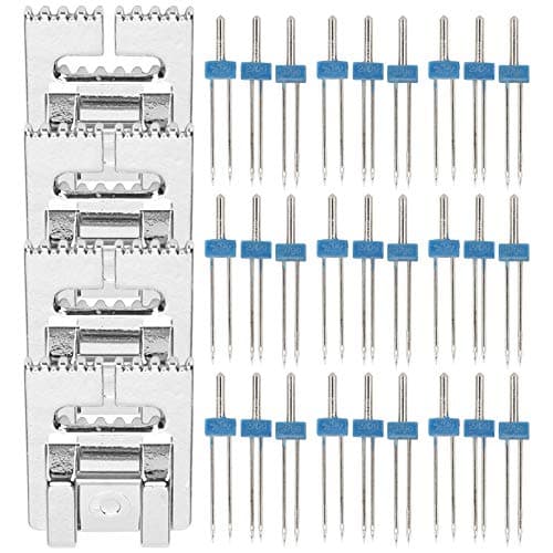 Double Needles Pins & Presser Foot Set for Sewing Machine