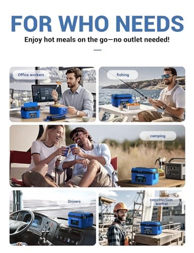 Cordless Electric Lunch Box – Rechargeable Self-Heating Food Warmer for Travel and Office Meals, 1100ML Container