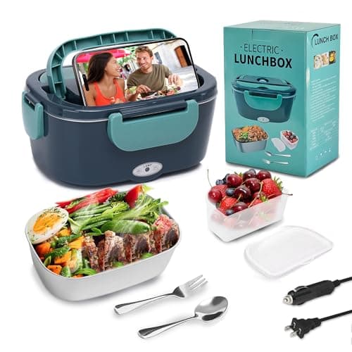 Portable Electric Lunch Box for Adults - 80W Stainless Steel Warmer for Office/Car/Truck
